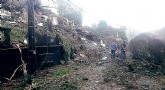 Deslizamento atingiu quatro casas em Petrópolis. Foto: Reprodução Facebook